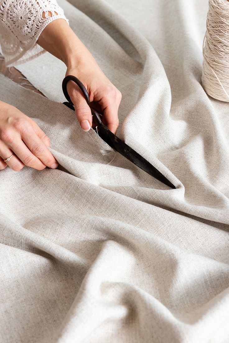 Cutting fabric for homewares alterations at Quickfit